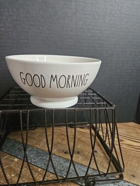 Rae Dunn Good Morning Ceramic Bowl - White